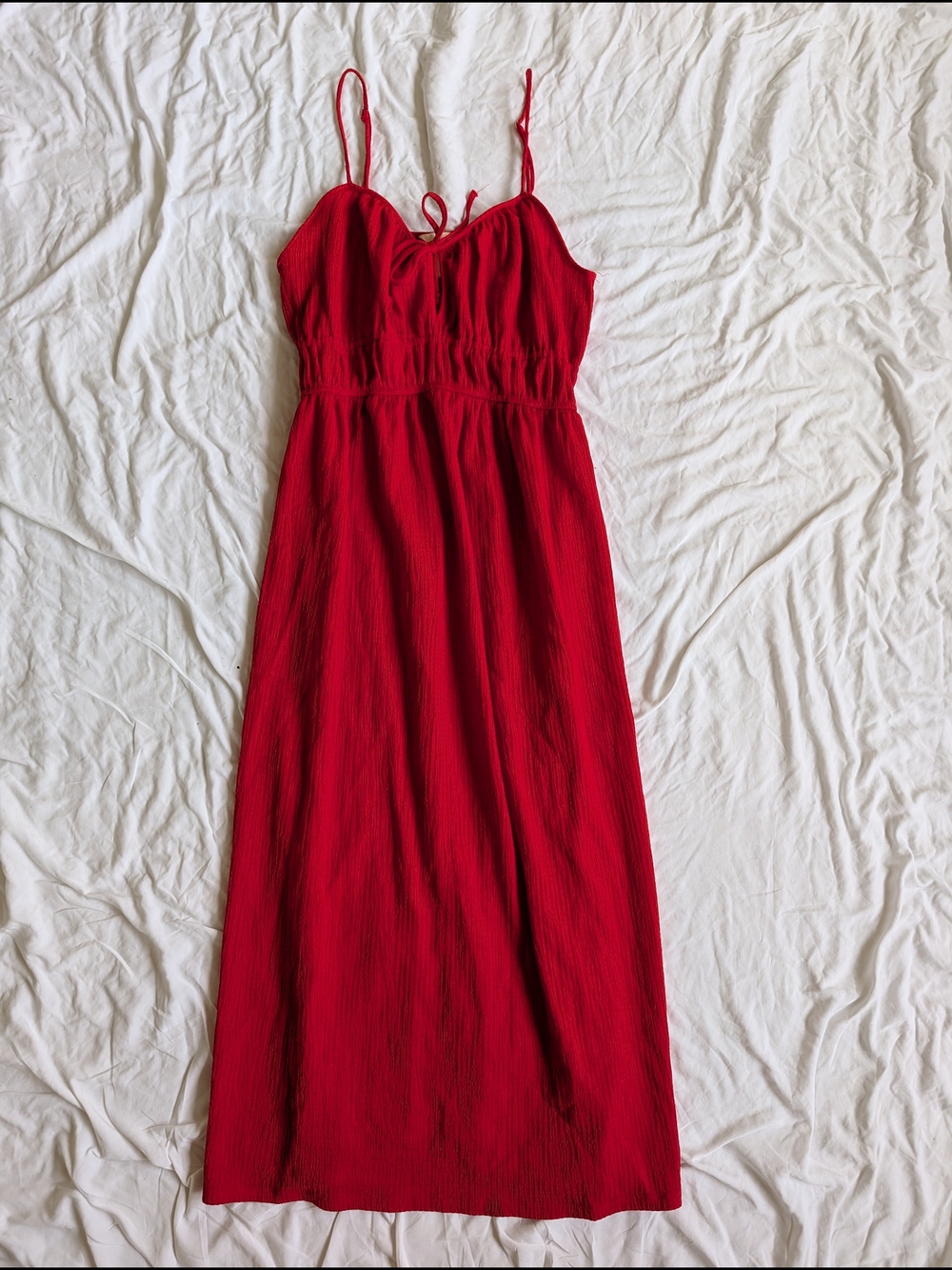 H&M Red Spaghetti-Strap Maxi Dress